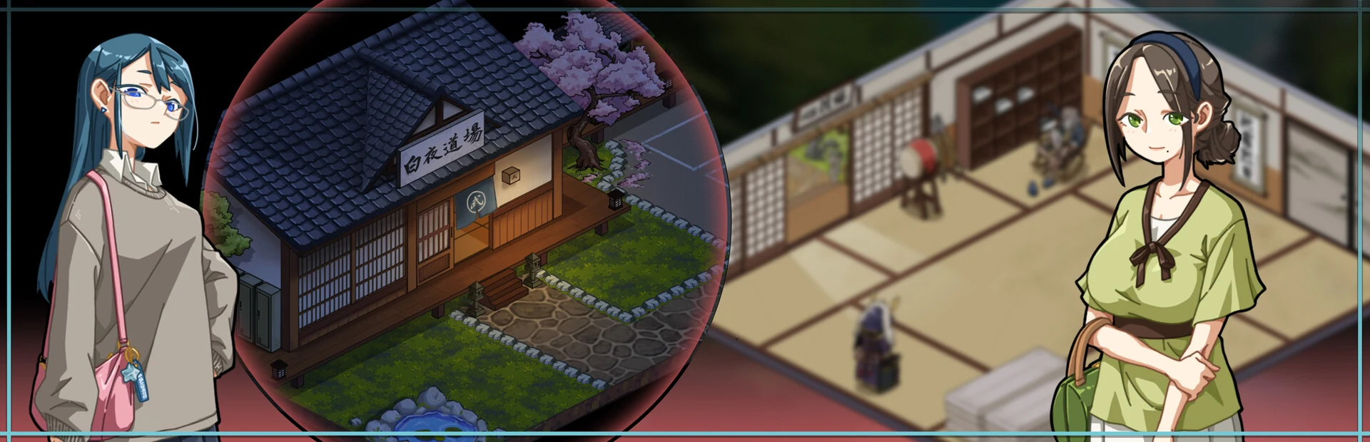 道场场景与角色互动玩法画面